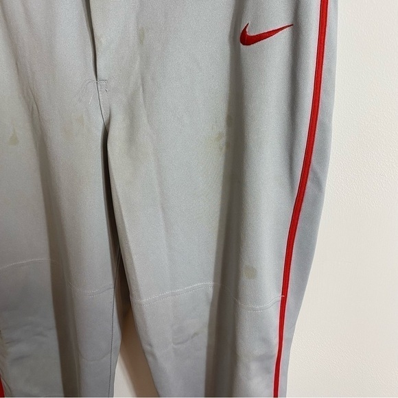 Nike Baseball Pants Small Gray Red Stripe - Picture 4 of 7